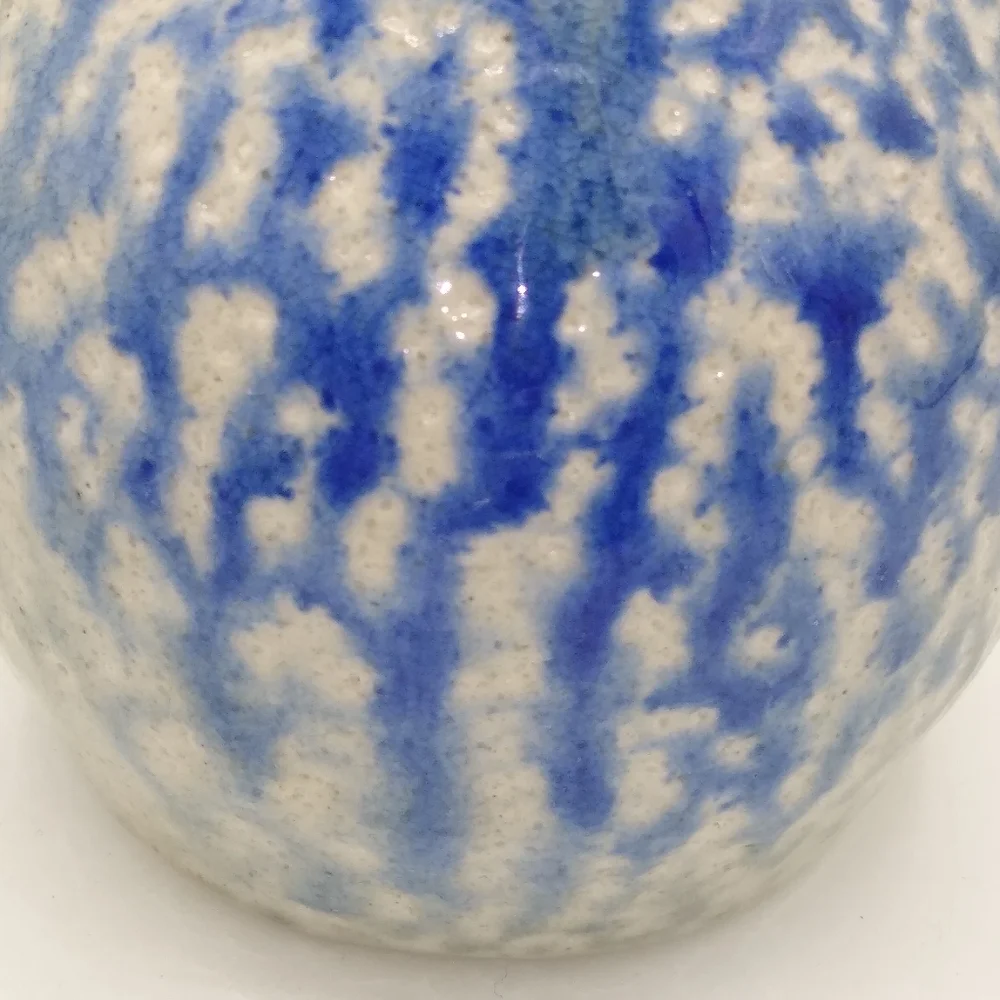 Artisan Hand Thrown Tri tone Textured Dapple Glazed Round Bud Vase Vintage - Picture 8 of 10